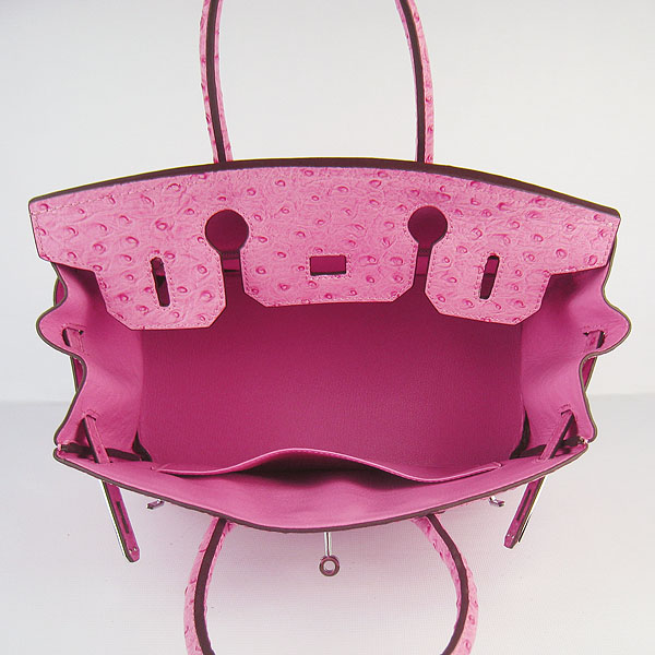Replica Hermes Birkin 30CM Ostrich Veins Handbag Pink 6088 On Sale - Click Image to Close